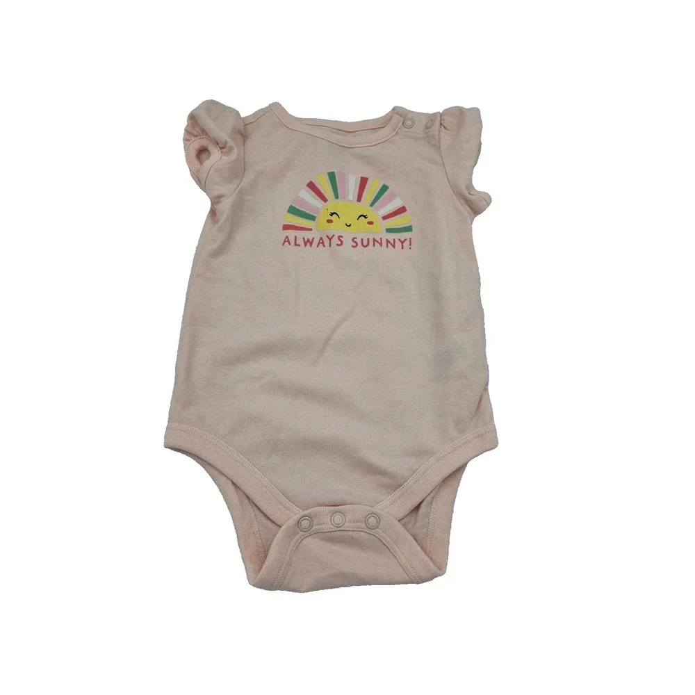 Carter's Baby Girl Pink Rainbow  12M‎ Always Sunny Short Sleeve Bodysuit